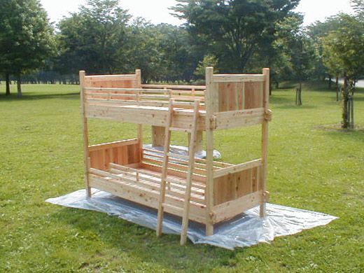 国産桧無垢集成2段ベッド